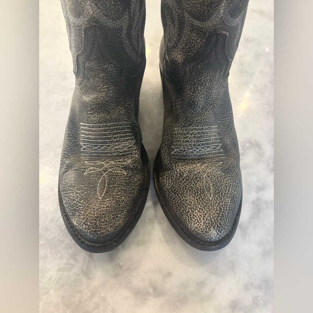 Old Gringo Distressed Black Western Zip Boots Size 7 - Picture 6 of 12